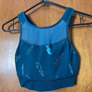 Old Navy Teal Lightning Bolt Sports Bra (sz M)
